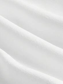 SHEIN MOD Áo khoác và áo lót dành cho xe tăng nữ Bất đối xứng màu trơn Giải trí - trắng - Xem 3