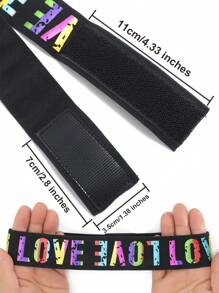 1pc Letter Graphic Adjustable Wig Elastic Headband With Comb - Multicolor - View 2