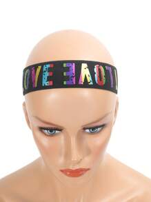 1pc Letter Graphic Adjustable Wig Elastic Headband With Comb - Multicolor - View 5