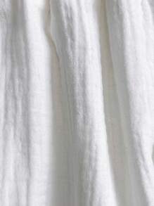 SHEIN Frenchy Half Button Drop Shoulder Shirt & Shorts Winter White Casual - White - View 7