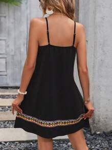 Breezaya Geo Tape Cami Dress Vacation Beach Outfits Women