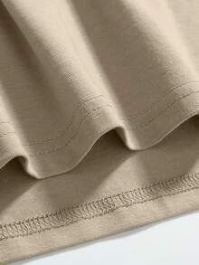 ROMWE MEN Street Life Guys Cotton Bear & Letter Graphic Tank Top - Khaki - View 4