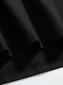 ROMWE MEN Academia 男士棉质星星印花背心，学校风 - 黑色 - 查看 3