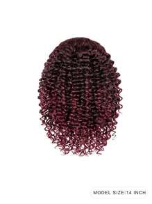 Short Curly Ponytail Synthetic Hair Extension - Burgundy - View 2