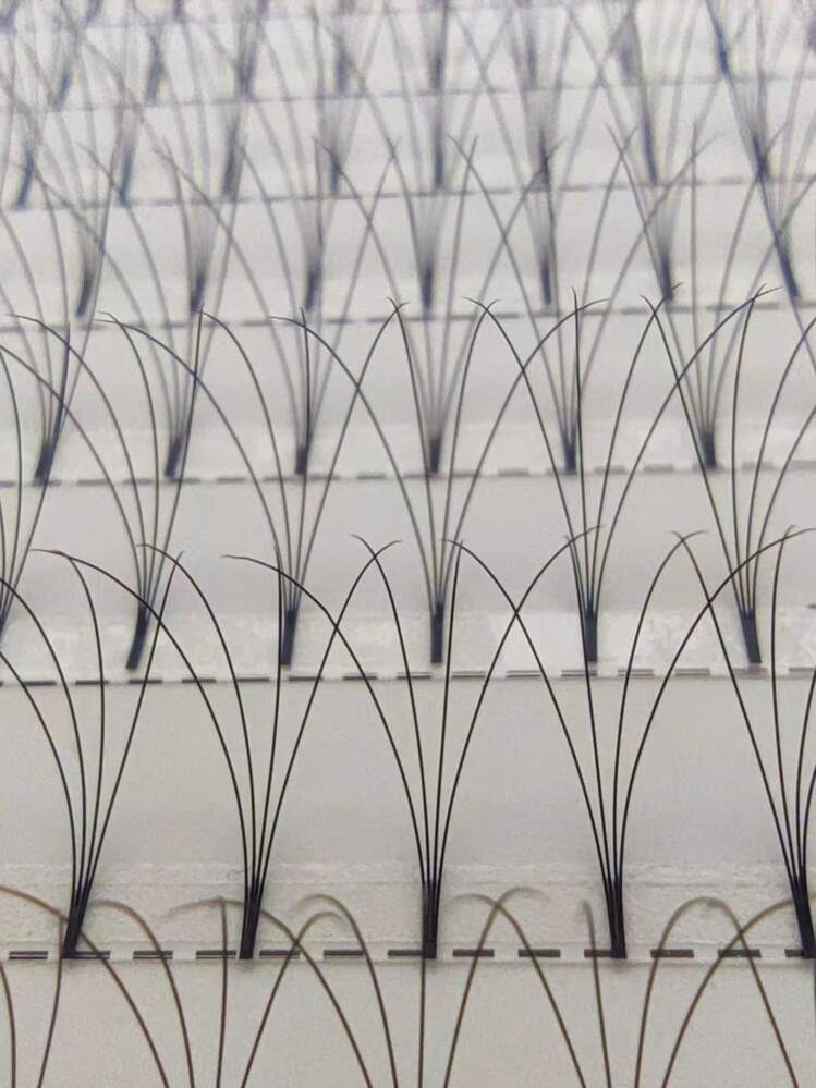 Lösögonfransar, 1Box 4D Pre Faned Knot Free Individual Eyelashes Fake Eyelashes Cluster Lash - Svart - Visa 2