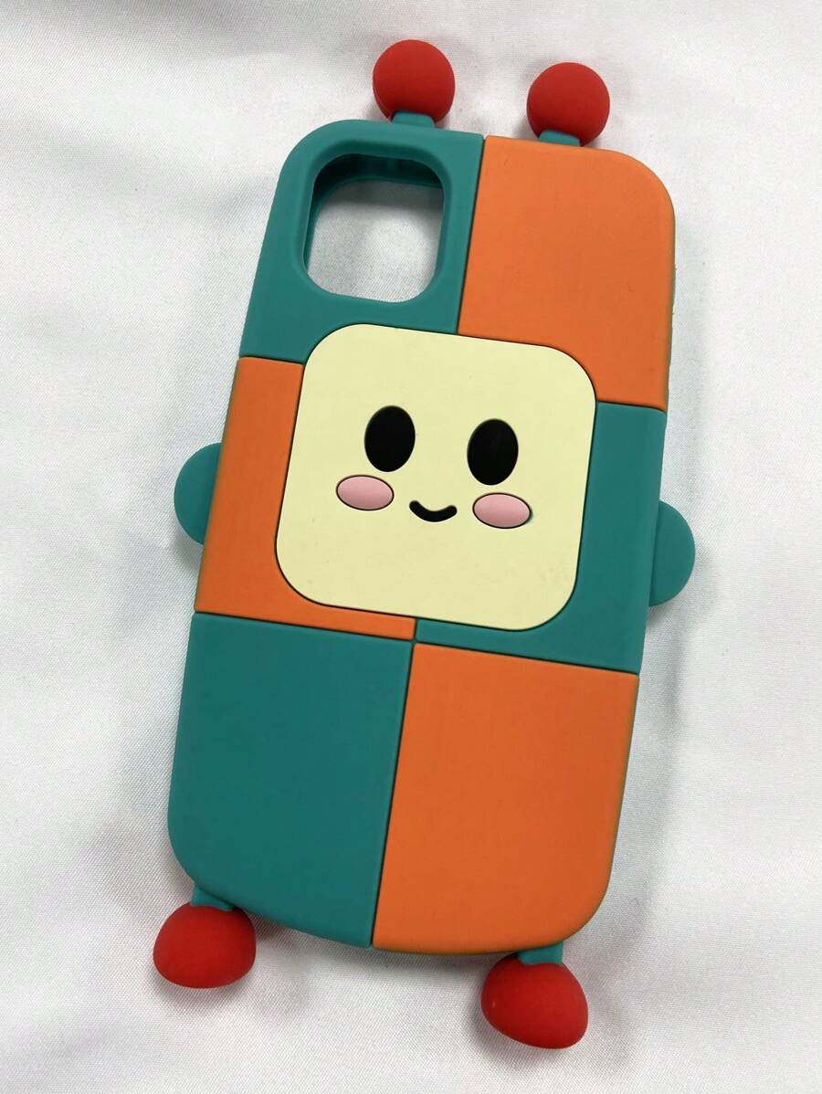 Ốp lưng điện thoại silicon mềm thiết kế hình chú robot dễ thương tương thích với iPhone 13 Pro Max/12 Pro/Xs Max/Xr/11/Xs/7 Plus/14 - màu xanh lá - Xem 1