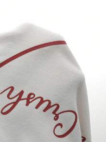 Dazy Designer Heart & Letter Graphic Tee - Khaki - View 7