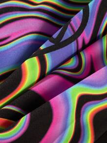 ROMWE MEN Street Life Quần short thắt lưng dây rút in họa tiết Allover dành cho nam, trường học - Nhiều màu - Xem 3