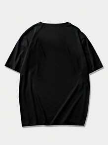 ROMWE MEN Street Life Áo thun nam Slogan Loại bướm Đường phố - màu đen - Xem 2