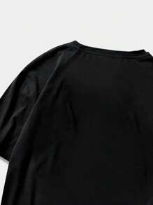 ROMWE MEN Street Life Áo thun nam Slogan Loại bướm Đường phố - màu đen - Xem 4