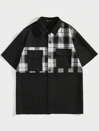 Street Life Guys Plaid Print Flap Pocket Shirt