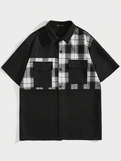 Street Life Guys Plaid Print Flap Pocket Shirt