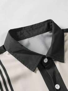 Manfinity Homme Men Plus Striped Print Shirt Without Tee - Multicolor - View 4