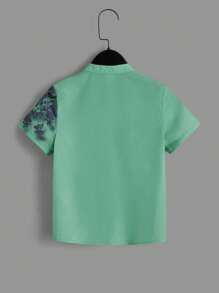 Toddler Boys Plants Print Shirt - Green - View 2