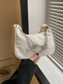 Túi vai Nơ Bướm màu trơn Tay cầm Top Đúng mốt - Màu be - Xem 1