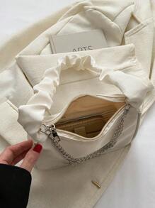 Túi vai Nơ Bướm màu trơn Tay cầm Top Đúng mốt - Màu be - Xem 6