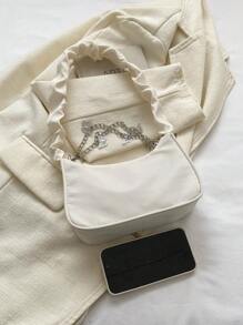 Túi vai Nơ Bướm màu trơn Tay cầm Top Đúng mốt - Màu be - Xem 7