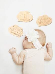 Đứa bé gái Sơ sinh Nhiếp ảnh 14 cái Đồ họa Chữ cái Hàng tháng Đề xuất các mốc quan trọng - Màu be - Xem 2