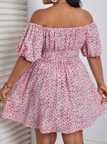 Dreamara Đầm Plus Size Dải chun Họa tiết hoa Boho - Nhiều màu - Xem 2