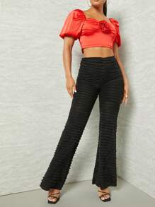 SHEIN Unity Allover Frill Ruffle Flare Leg Pants