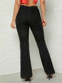 SHEIN Unity Allover Frill Ruffle Flare Leg Pants