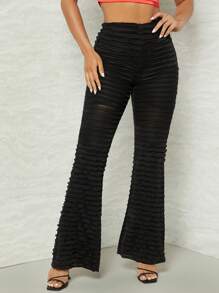 SHEIN Unity Allover Frill Ruffle Flare Leg Pants