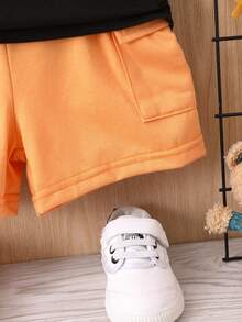 男嬰素色背心上衣和翻蓋口袋短褲 - 彩色 - 查看 4