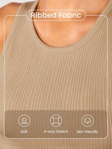 GLOWMODE Seamless Softness Curved Hem Sports Bra - Khaki - View 8