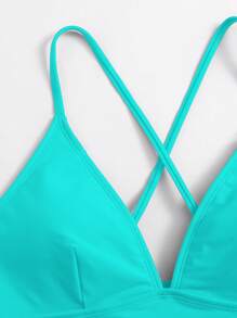 Swim Basics Summer Beach Criss Cross Back Bikini Top