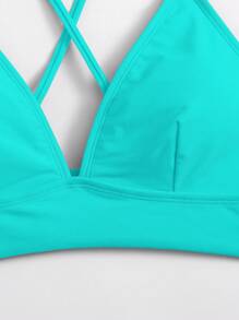 Swim Basics Summer Beach Criss Cross Back Bikini Top