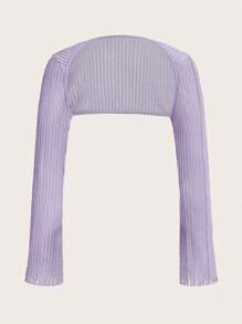 SHEIN ICON Solid Super Crop Bolero Shrug Top - Lilac Purple - View 1