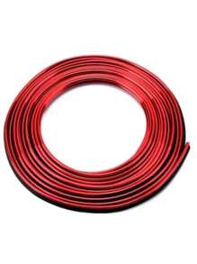 1pc Solid ABS Car Crevice Decor Strip - Red - View 3