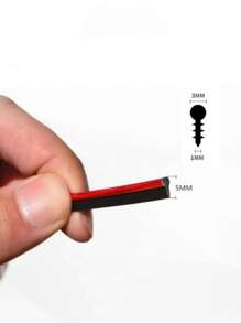 1pc Solid ABS Car Crevice Decor Strip - Red - View 4