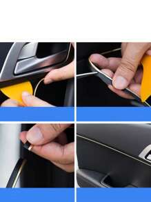 1pc Solid ABS Car Crevice Decor Strip