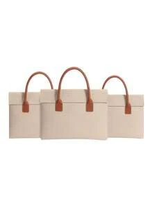 Minimalist Laptop Bag Double Handle Laptop Sleeve Computer Bag For School Student Classroom Laptop Bags Classroom Bags Teacher Storage Bags Classroom Organizer Bags - Khaki - View 1