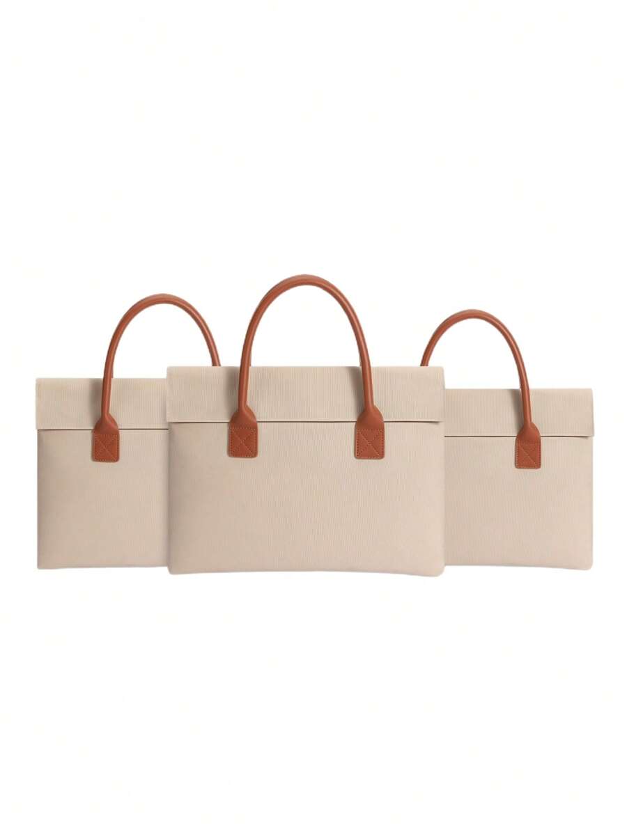 Minimalist Laptop Bag Double Handle Laptop Sleeve Computer Bag For School Student Classroom Laptop Bags Classroom Bags Teacher Storage Bags Classroom Organizer Bags - Khaki - View 1