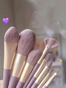 9件套紫色散粉刷腮红眼影化妆刷套装，化妆刷套装，化妆刷套装，化妆刷组合，化妆刷套装，全套化妆刷，化妆刷套装，全套化妆套装，化妆刷套装，化妆刷套装，化妆礼盒套装 - 彩色 - 查看 4