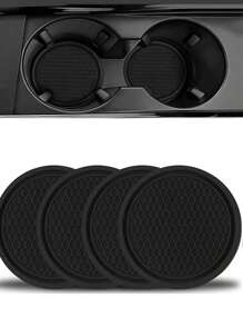 Thảm lót cốc ô tô sáng tạo Nội thất chống trượt Phụ kiện trang trí ô tô - màu đen - Xem 1