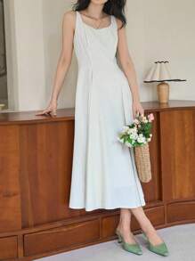 DAZY Solid Cami Dress - White - View 3