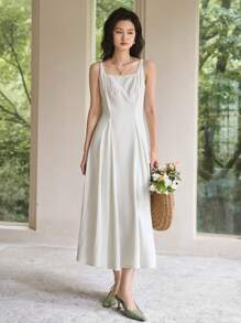 DAZY Solid Cami Dress - White - View 11