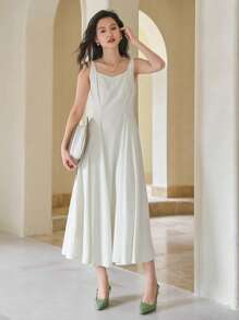 DAZY Solid Cami Dress - White - View 13