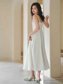 DAZY Solid Cami Dress - White - View 14