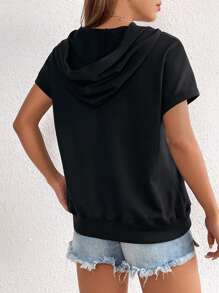 SHEIN Unity Quần áo thể thao nữ Túi Hoạt hình Giải trí - màu đen - Xem 2