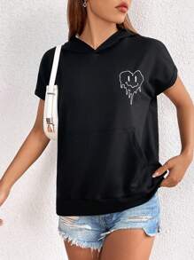 SHEIN Unity Quần áo thể thao nữ Túi Hoạt hình Giải trí - màu đen - Xem 6