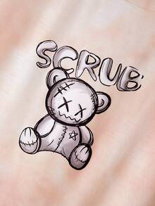 Manfinity EMRG Men Plus Tie Dye Bear & Letter Graphic Tee & Shorts - Orange - View 4