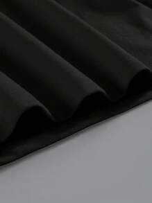 Manfinity Dauomo Hombres Camiseta algodón con estampado de extraterrestre y slogan - Negro - Ver 5