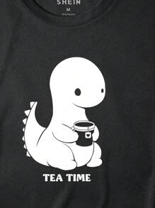 Áo thun & Áo lót Nam Hoạt hình Lá thư Giải trí - màu đen - Xem 5