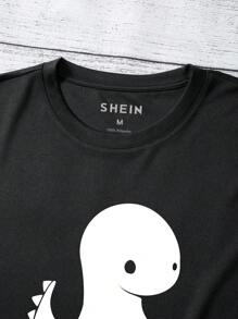 Áo thun & Áo lót Nam Hoạt hình Lá thư Giải trí - màu đen - Xem 6