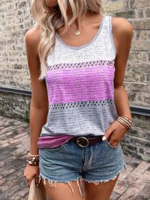 SHEIN LUNE 撞色背心上衣 - 彩色 - 查看 5