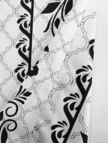 Manfinity RSRT Men Plus Floral Print Shirt Without Tee - Black and White - View 3